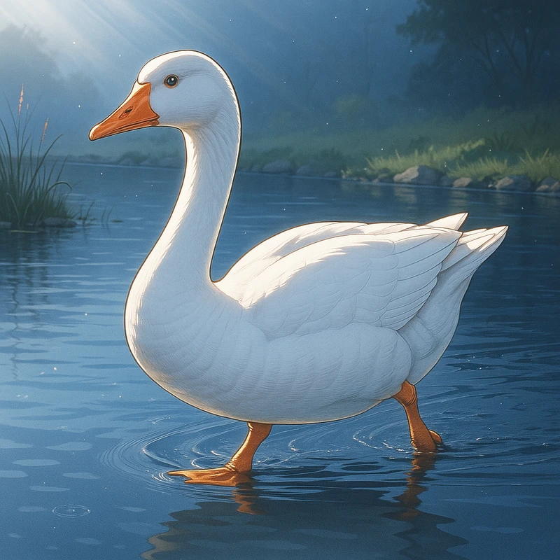 ガチョウ(鳥)のAIイラスト|プロンプト紹介