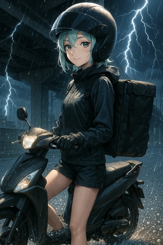 雹嵐(ひょうあらし)を再現したAIイラスト|天気・天候のプロンプト紹介
