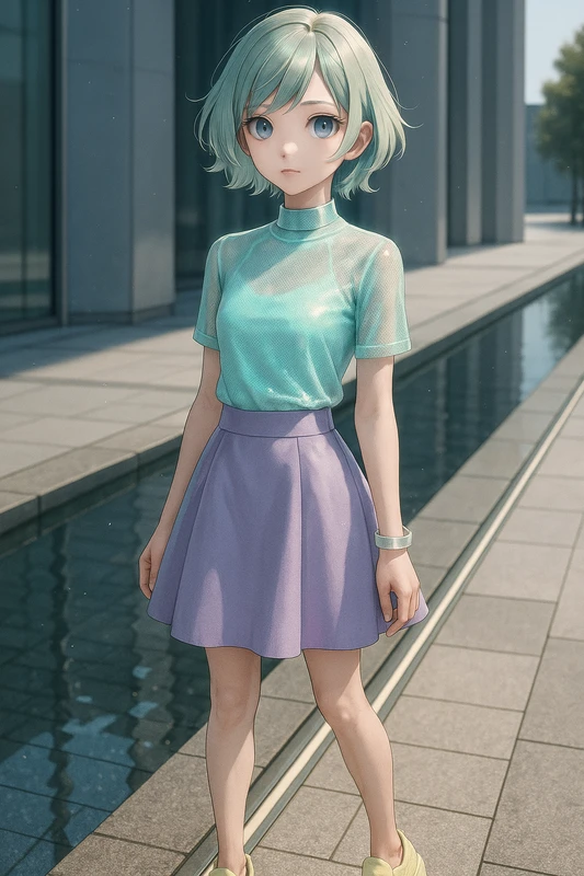 フューチャーパステル|イケメン女子のAIイラスト作例(ハイファッション)