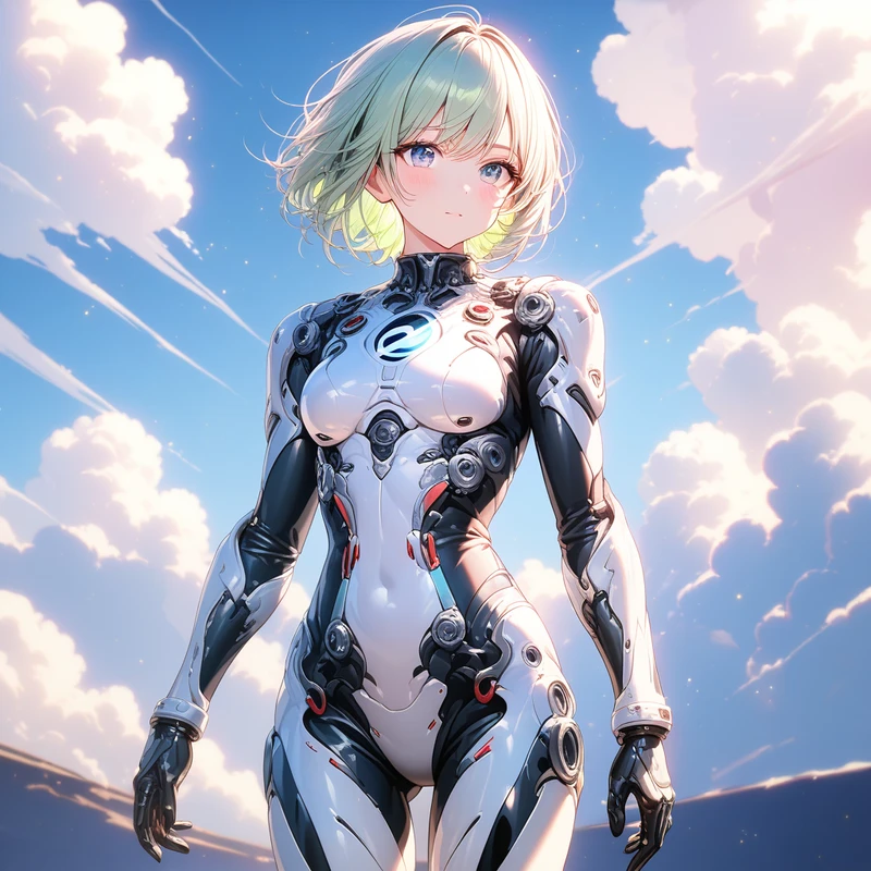 Stable Diffusionで生成したSF服を着た美少女イラスト例
