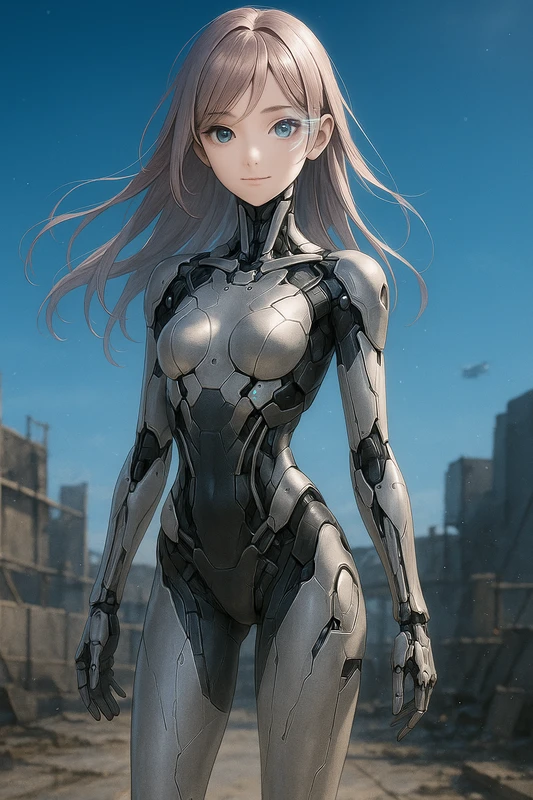 人体と機械が融合した服装のAIイラスト|SF服のプロンプト紹介
