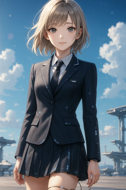 未来制服 × 軽装ツール付きタイプ|SF・近未来服のプロンプト紹介