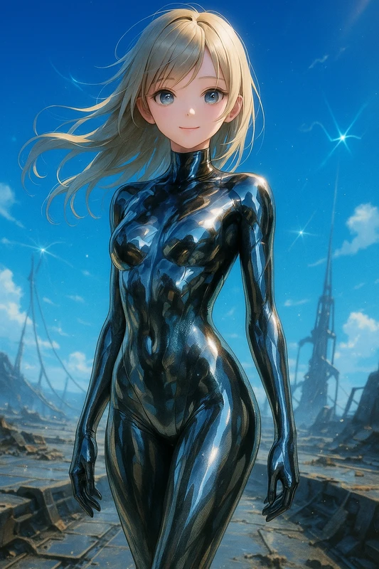 ナノ技術的に密着したスーツのAIイラスト|SF服のプロンプト紹介