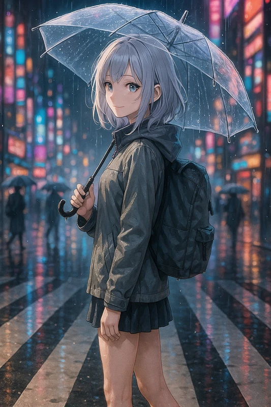 雨を再現したAIイラスト|天気・天候のプロンプト紹介