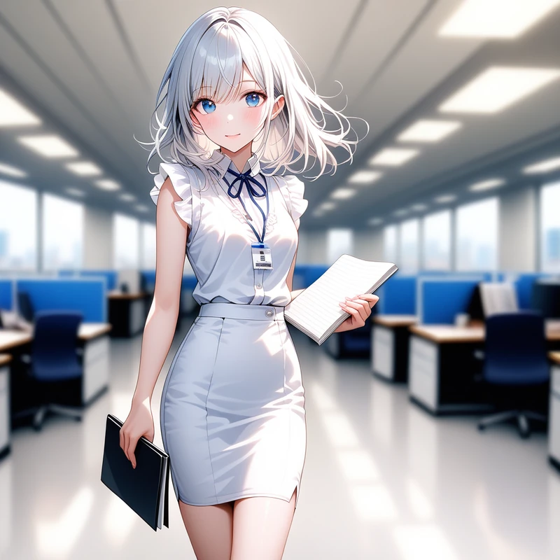 Stable Diffusionで生成したOL服のイラスト作例