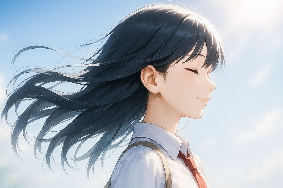 美少女の横顔を再現するプロンプト紹介のイラスト作例