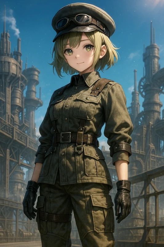 工業・戦間期風の軍服スタイルのAIイラスト|SF服のプロンプト紹介