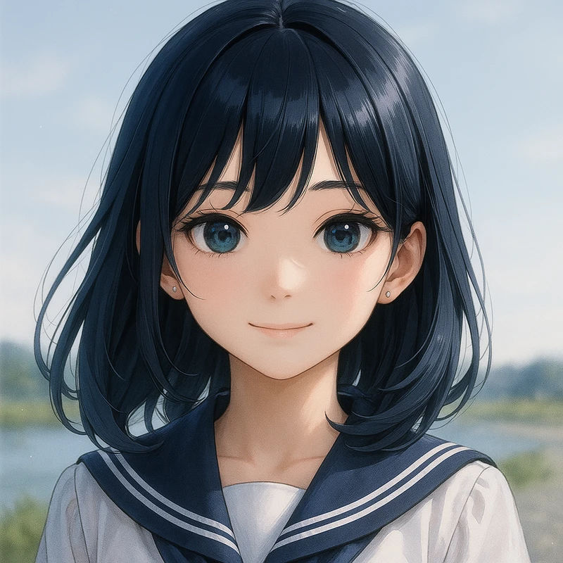 濃紺髪|髪色のプロンプト紹介