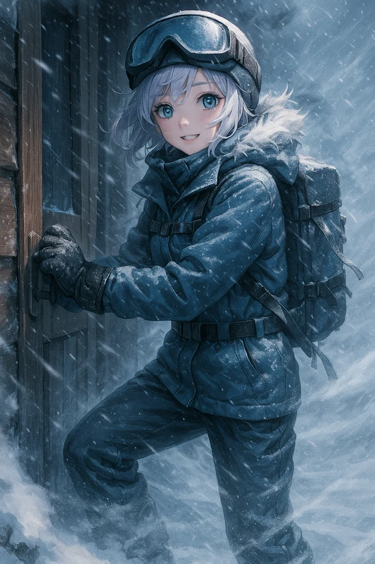 吹雪を再現したAIイラスト|天候のプロンプト紹介
