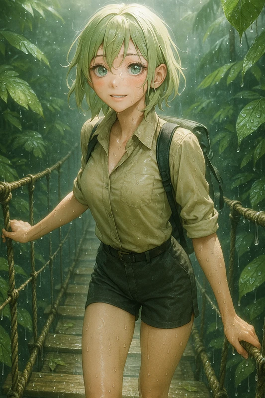 湿度感・蒸し暑さを再現したAIイラスト|天候のプロンプト紹介