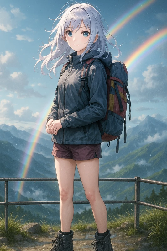 虹を再現したAIイラスト|天候のプロンプト紹介