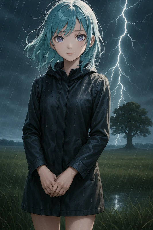 雷雨を再現したAIイラスト|天気のプロンプト紹介