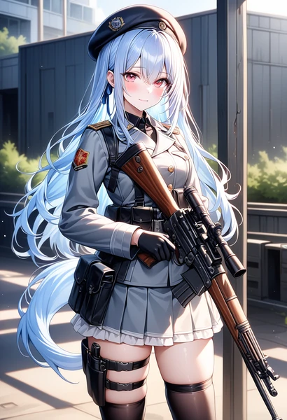 Stable Diffusionで生成した軍服を着た美少女AIイラスト作例