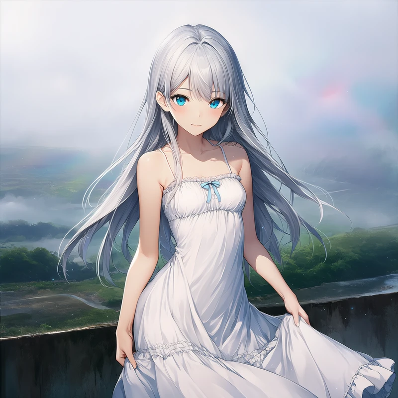 NovelAIで生成した朝もやと霧の天候のAIイラスト作例