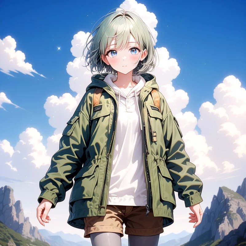 Stable Diffusionで生成した山ガールのイラスト作例