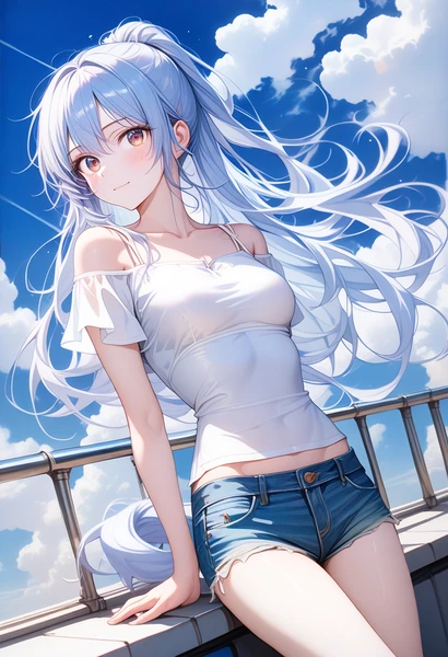 後ろにもたれる:leaning back、AIイラスト再現例|Stable Diffusion生成