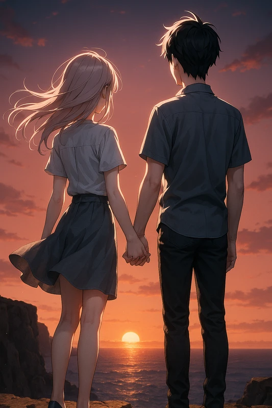 夕焼けを再現したAIイラスト|天候のプロンプト紹介