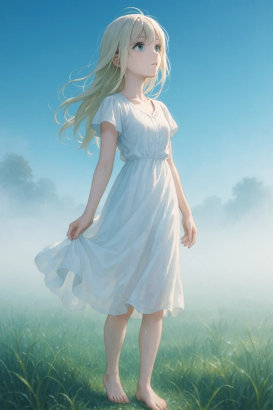 快晴 × 霧を再現したAIイラスト|天気・天候のプロンプト紹介