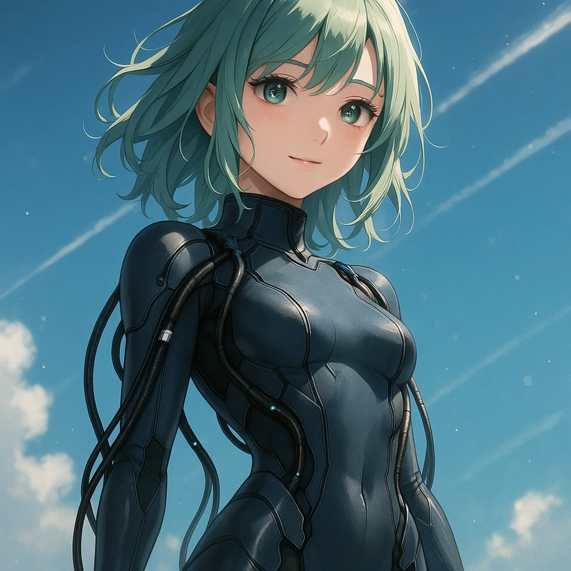 ケーブル・チューブを装着したSF服|プロンプト紹介
