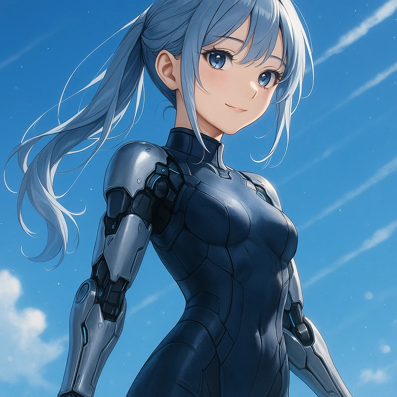 機械式アームを装着したSF服|プロンプト紹介