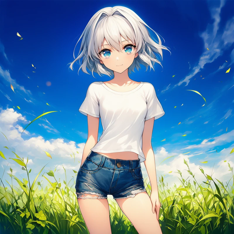 NovelAIで生成したショートパンツのAIイラスト作例