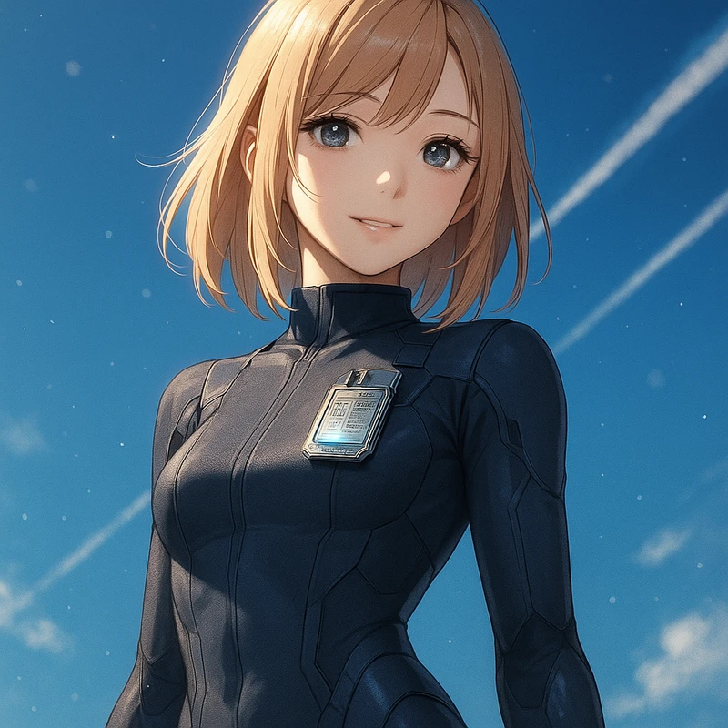 戦術IDバッジをつけたSF服|プロンプト紹介
