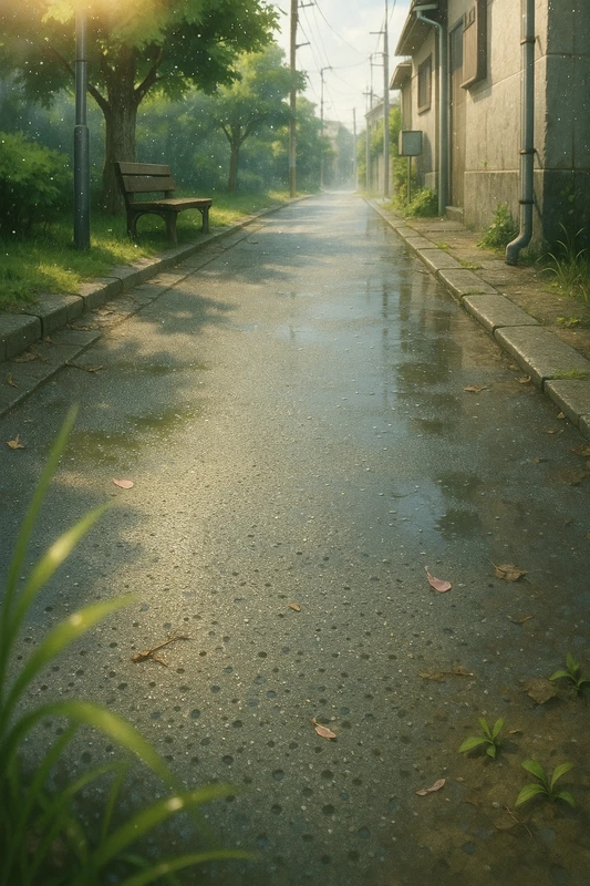 透水性舗装道路のAIイラスト｜プロンプト紹介