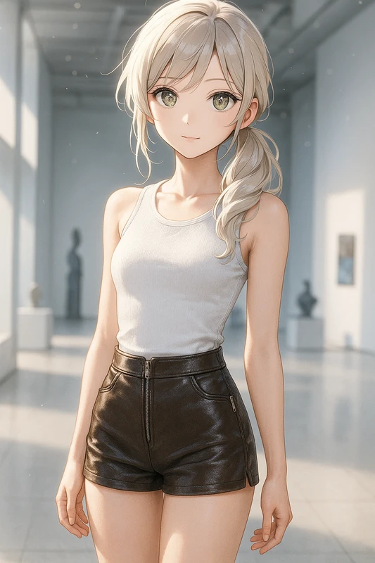 ファスナーアクセントのショートパンツのプロンプト紹介|AIイラスト