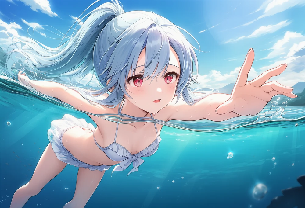 画像AIでクロールを再現した美少女キャラクターイラスト
