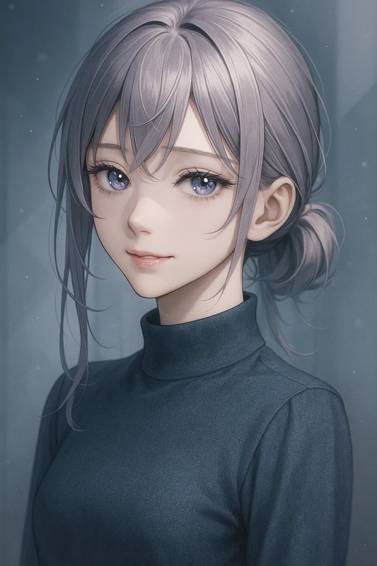 フェミン×束ねロング×潤み目|イケメン女子のAIイラスト作例