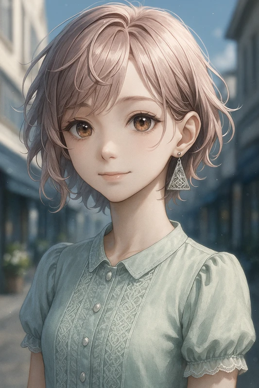 無造作ショート|イケメン女子のAIイラスト作例