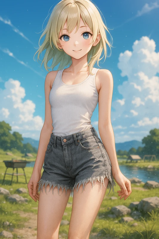 フリンジ付きショートパンツのプロンプト紹介|AIイラスト