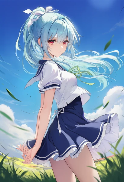 背中を反る:arched back、AIイラスト再現例|NovelAI生成
