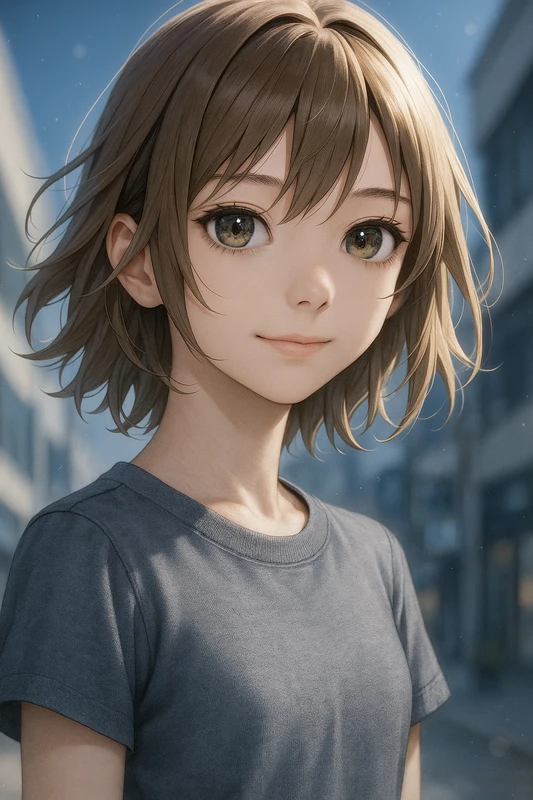 ラフな外ハネボブ|イケメン女子のAIイラスト作例