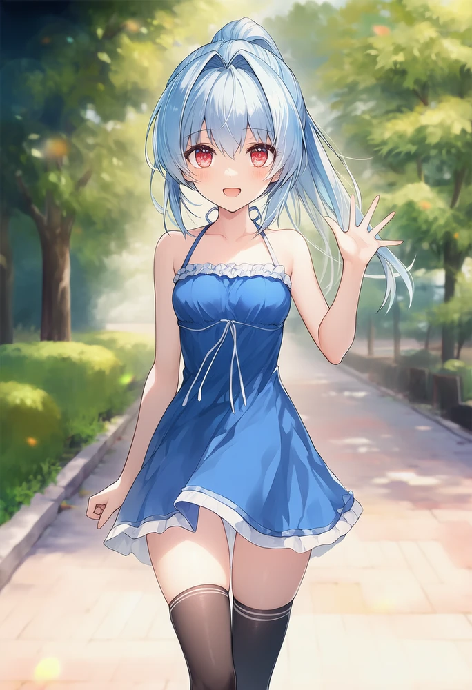 真正面から見える絶対領域のAI美少女イラスト|プロンプト紹介