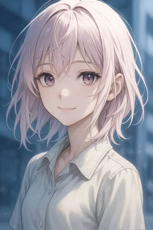 前髪長めショート|イケメン女子のAIイラスト作例