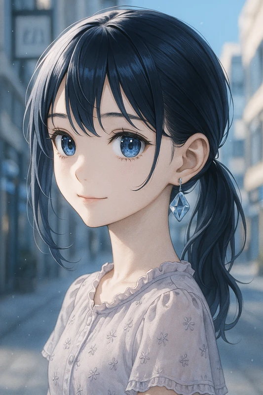 低めポニテ|イケメン女子のAIイラスト作例