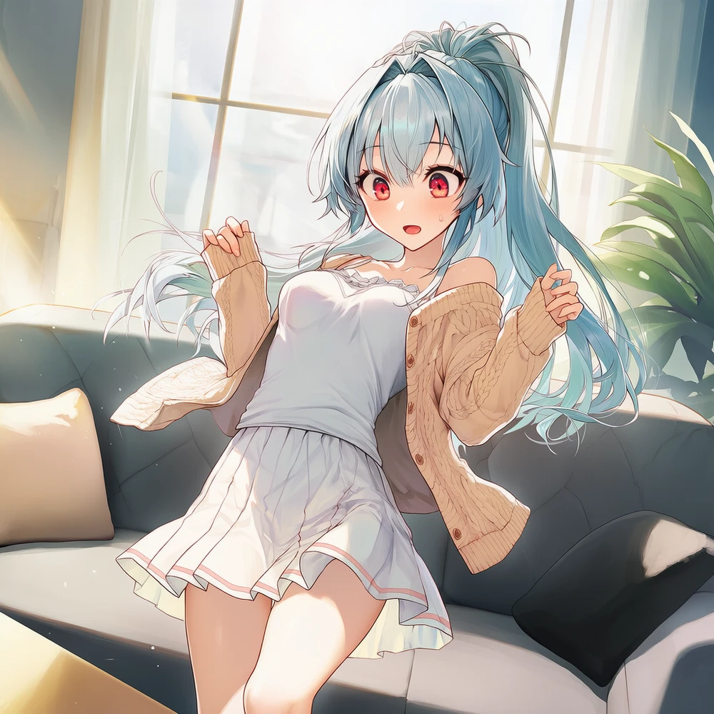 驚いて背中をのけぞらせるリアクションのAIイラスト作例|プロンプト紹介
