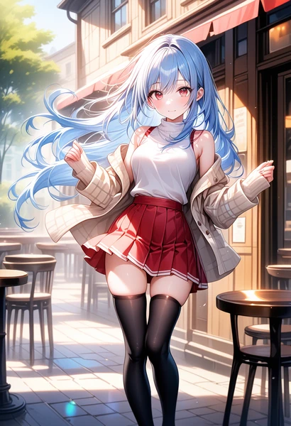 Stable Diffusionで再現した絶対領域のAI美少女イラスト作例