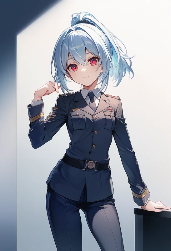 軍服を着た美少女のAIイラスト作例
