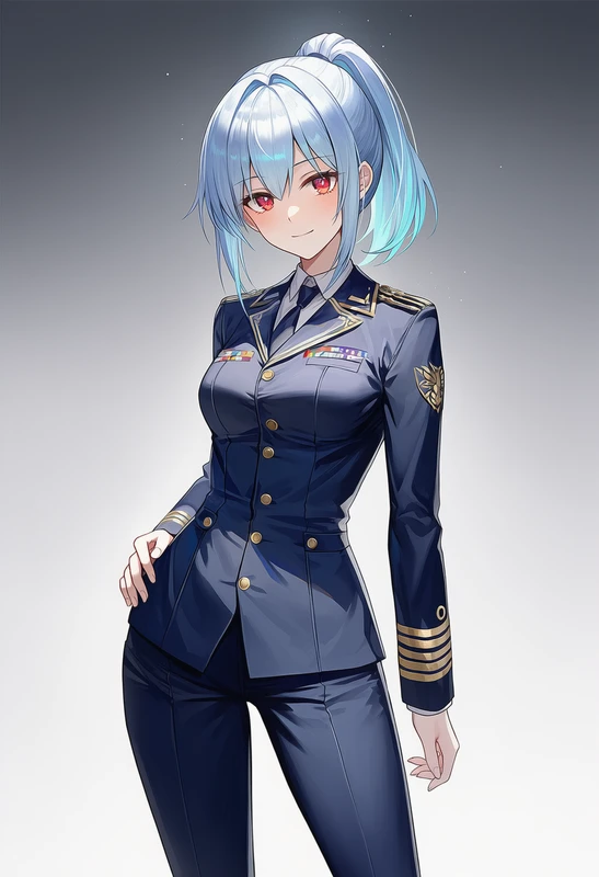 海軍制服の軍服を着た美少女のAIイラスト