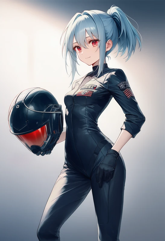 空軍制服の軍服を着た美少女のAIイラスト