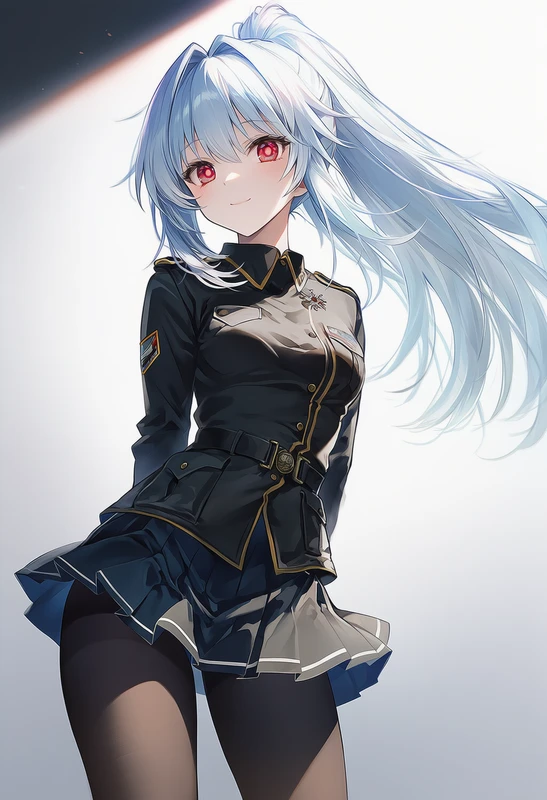 ミリタリー女子風の軍服を着た美少女のAIイラスト作例