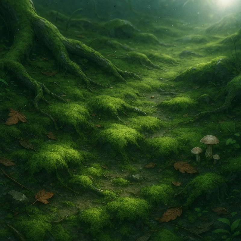 苔むした地面のAIイラスト|プロンプト紹介