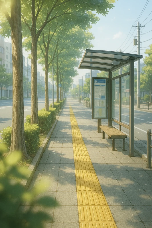 街の歩道のAIイラスト｜プロンプト紹介