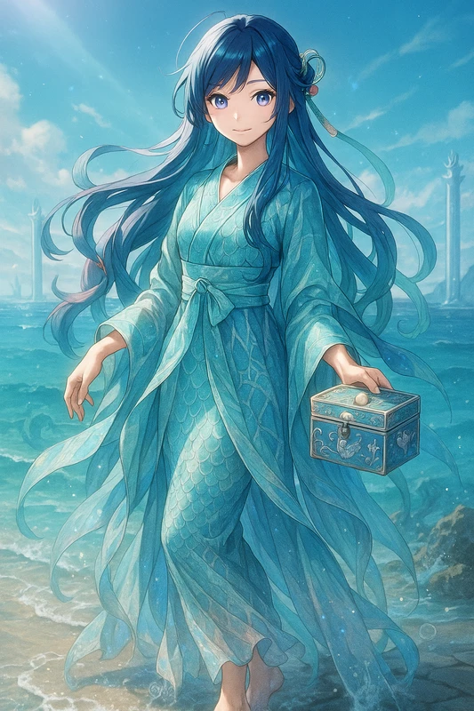 トヨタマヒメ（海と竜宮の女神）｜女神のプロンプト紹介
