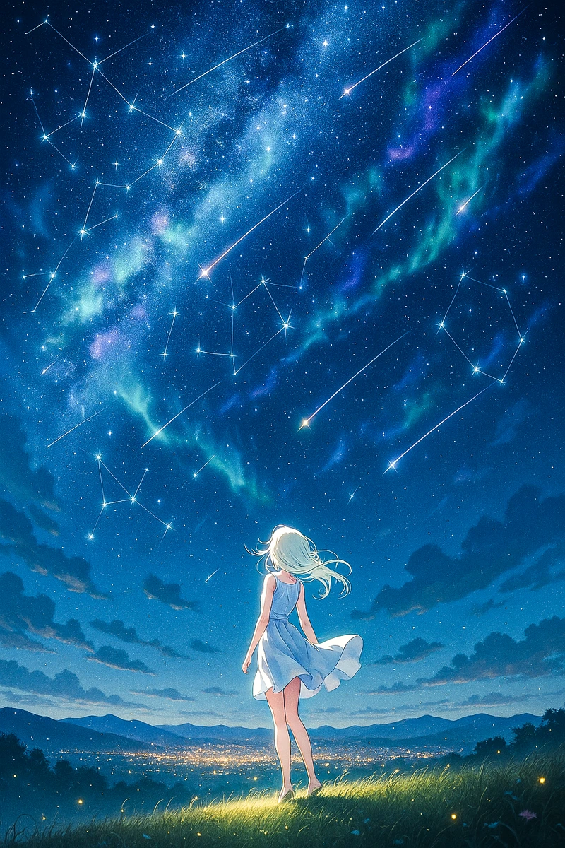 幻想的でファンタジー寄りの星空｜AI作例とプロンプト紹介