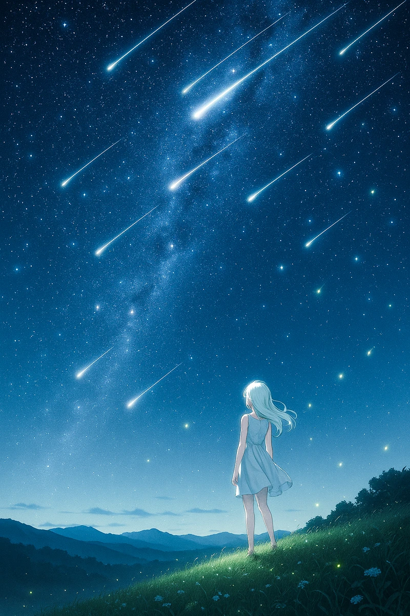 流星群と星空｜AI作例とプロンプト紹介