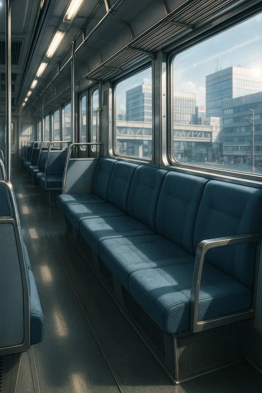 ファブリック調の座席|電車の座席プロンプト紹介