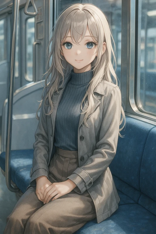 電車内を再現するプロンプト紹介|AIイラスト